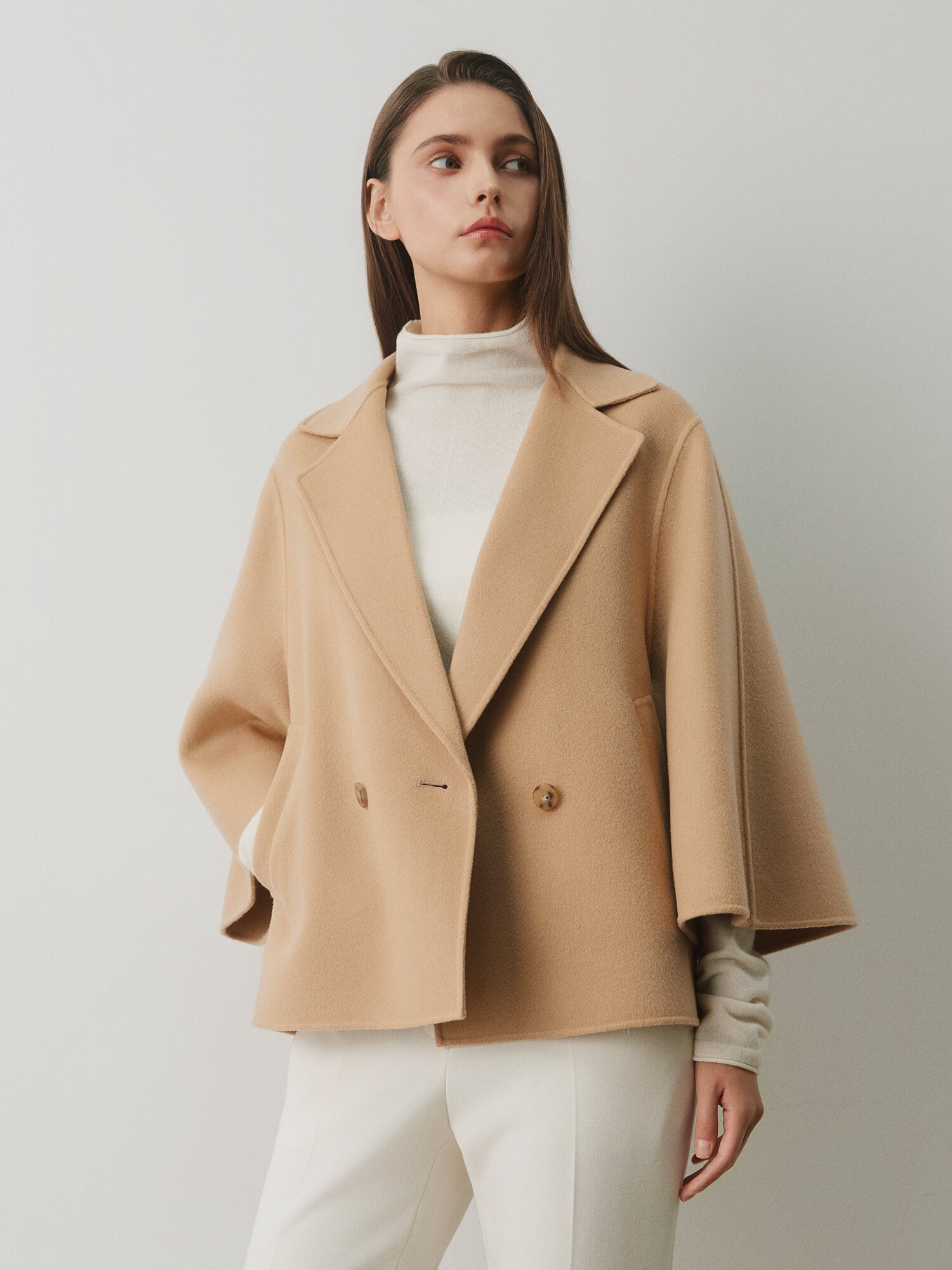 캐시미어 더블 핸드메이드 재킷 (BEIGE)