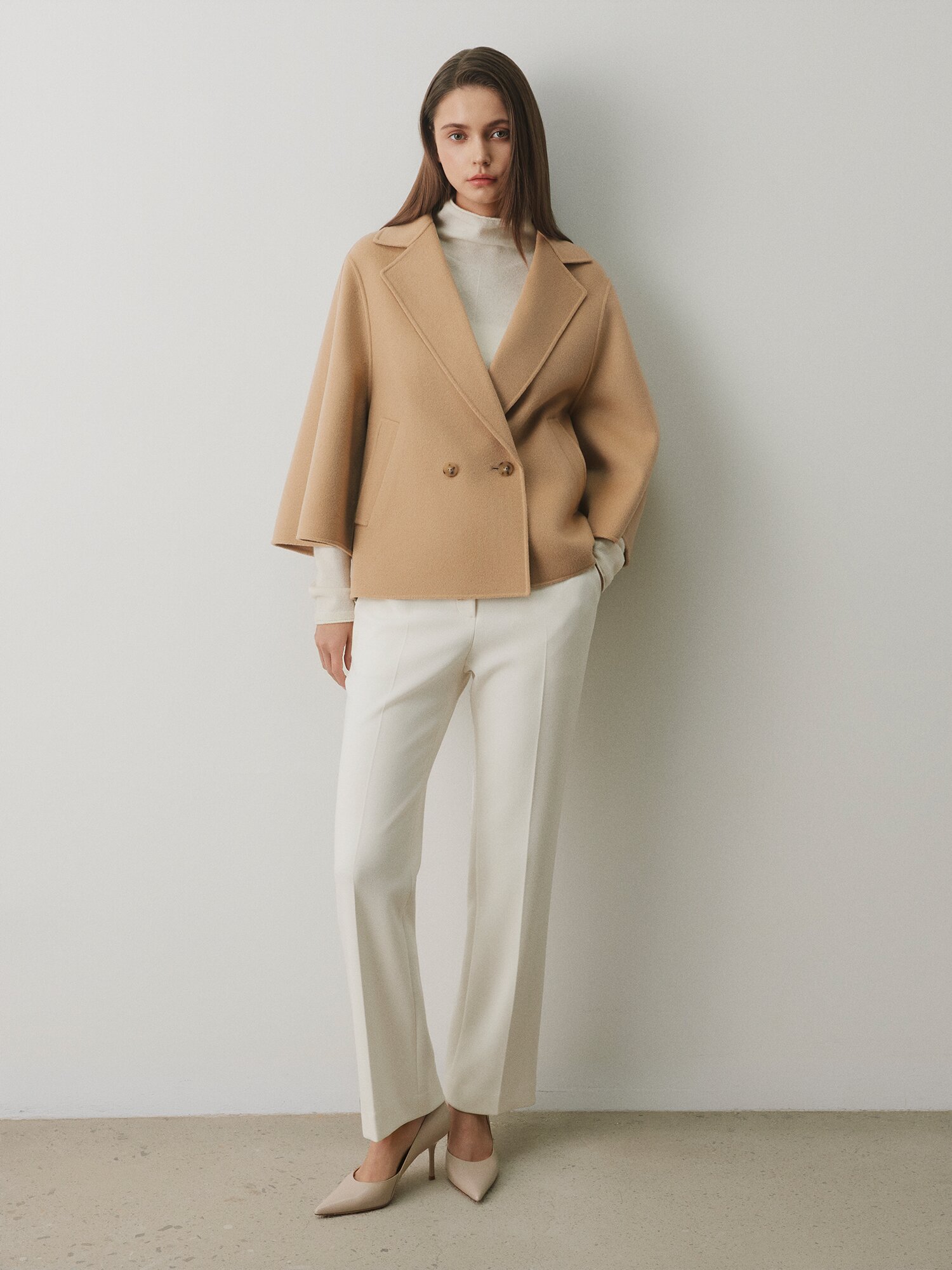 캐시미어 더블 핸드메이드 재킷 (BEIGE)