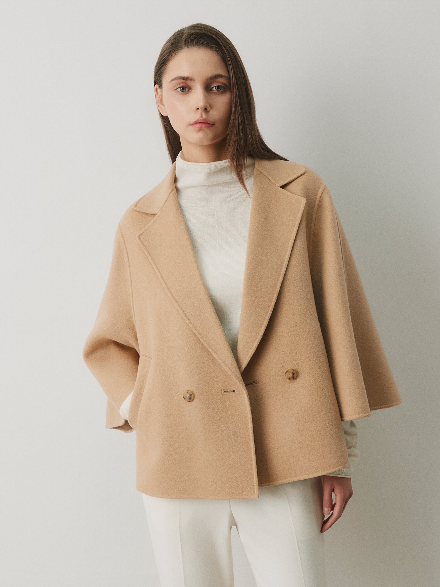 캐시미어 더블 핸드메이드 재킷 (BEIGE)