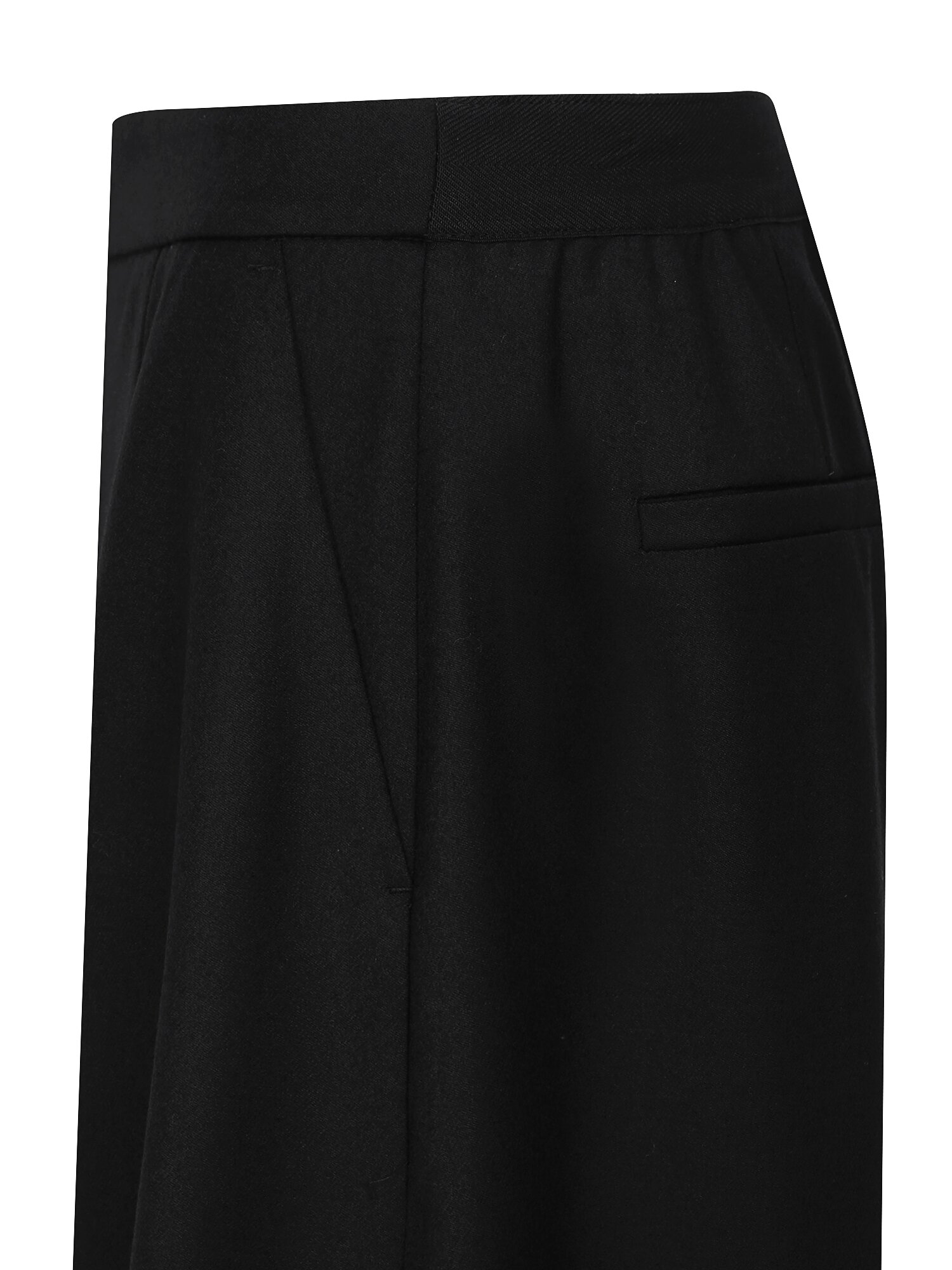 울 백 밴딩 퀼로트 크롭 팬츠 (BLACK)