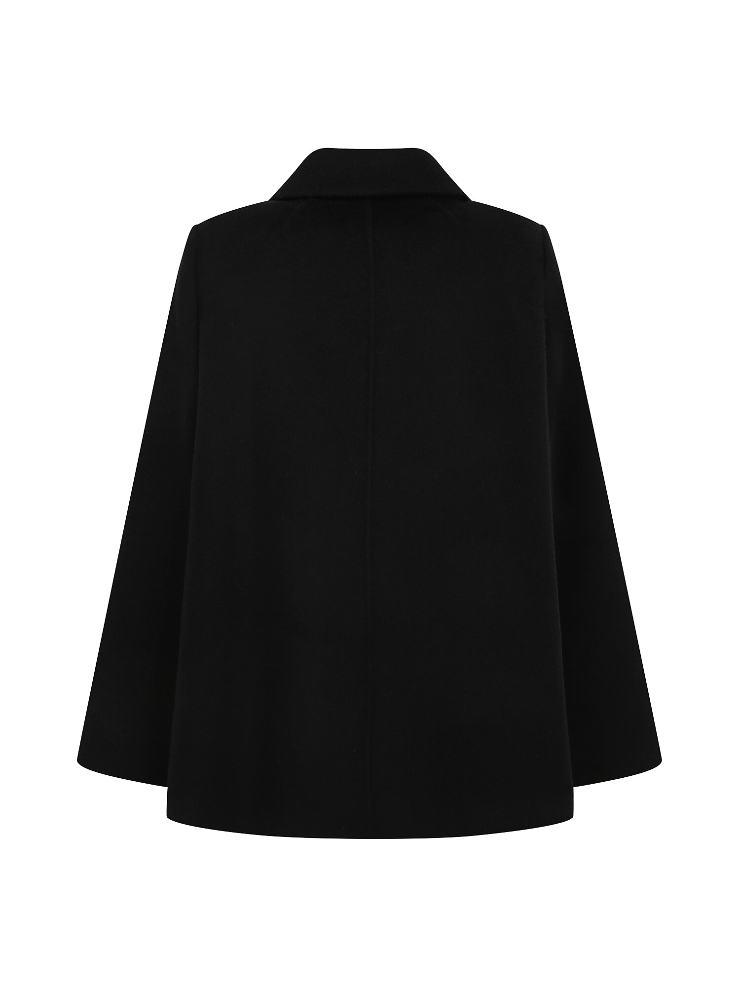 울 케이프 하프 핸드메이드 코트 (BLACK)