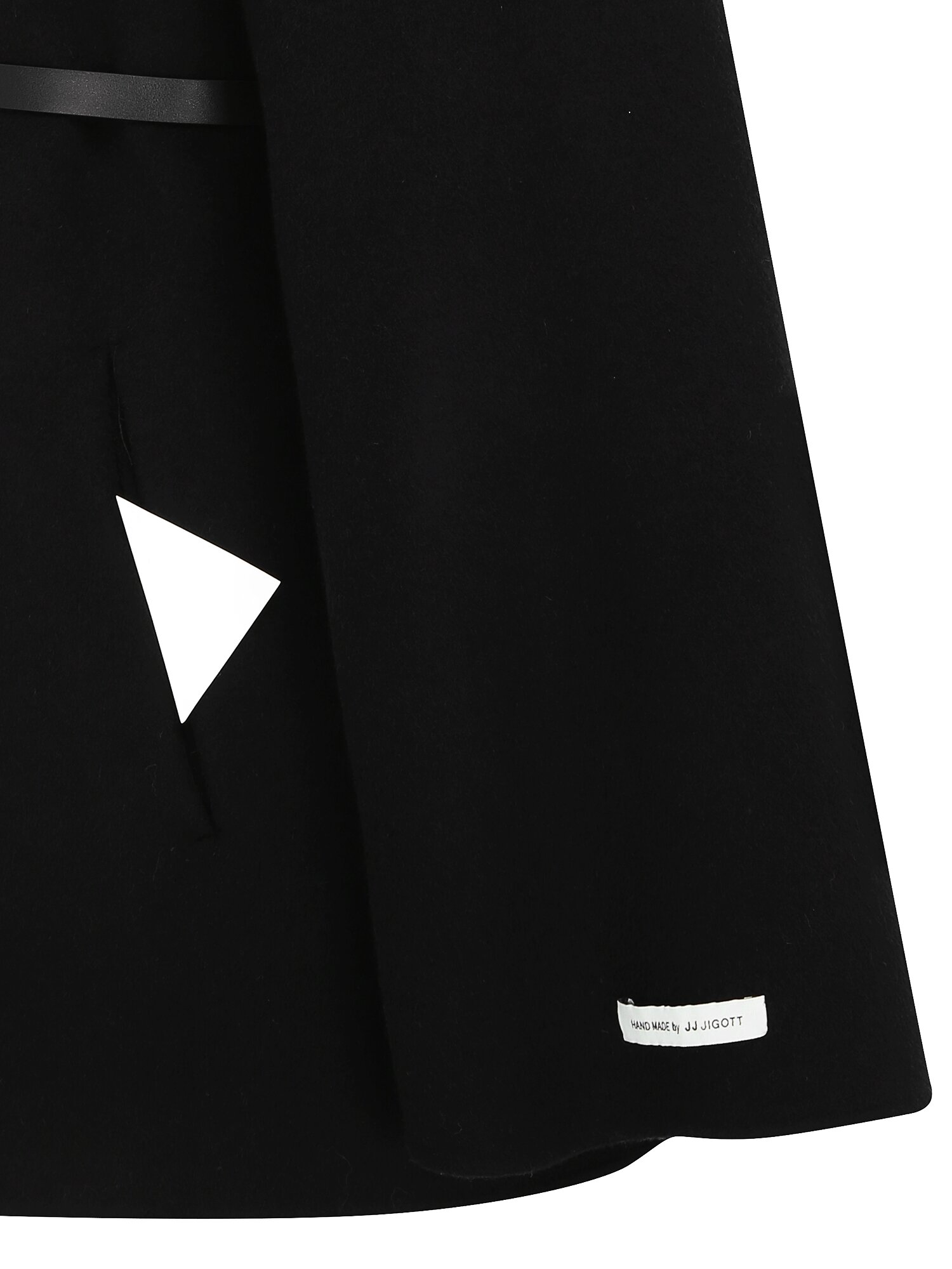울 케이프 하프 핸드메이드 코트 (BLACK)