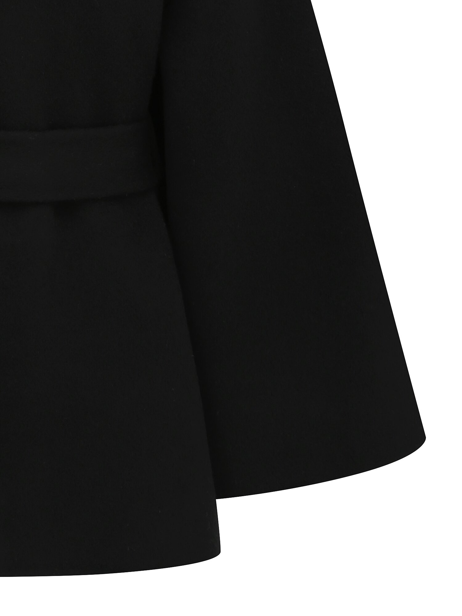 폭스퍼 칼라 울 하이넥 케이프 재킷 (BLACK)
