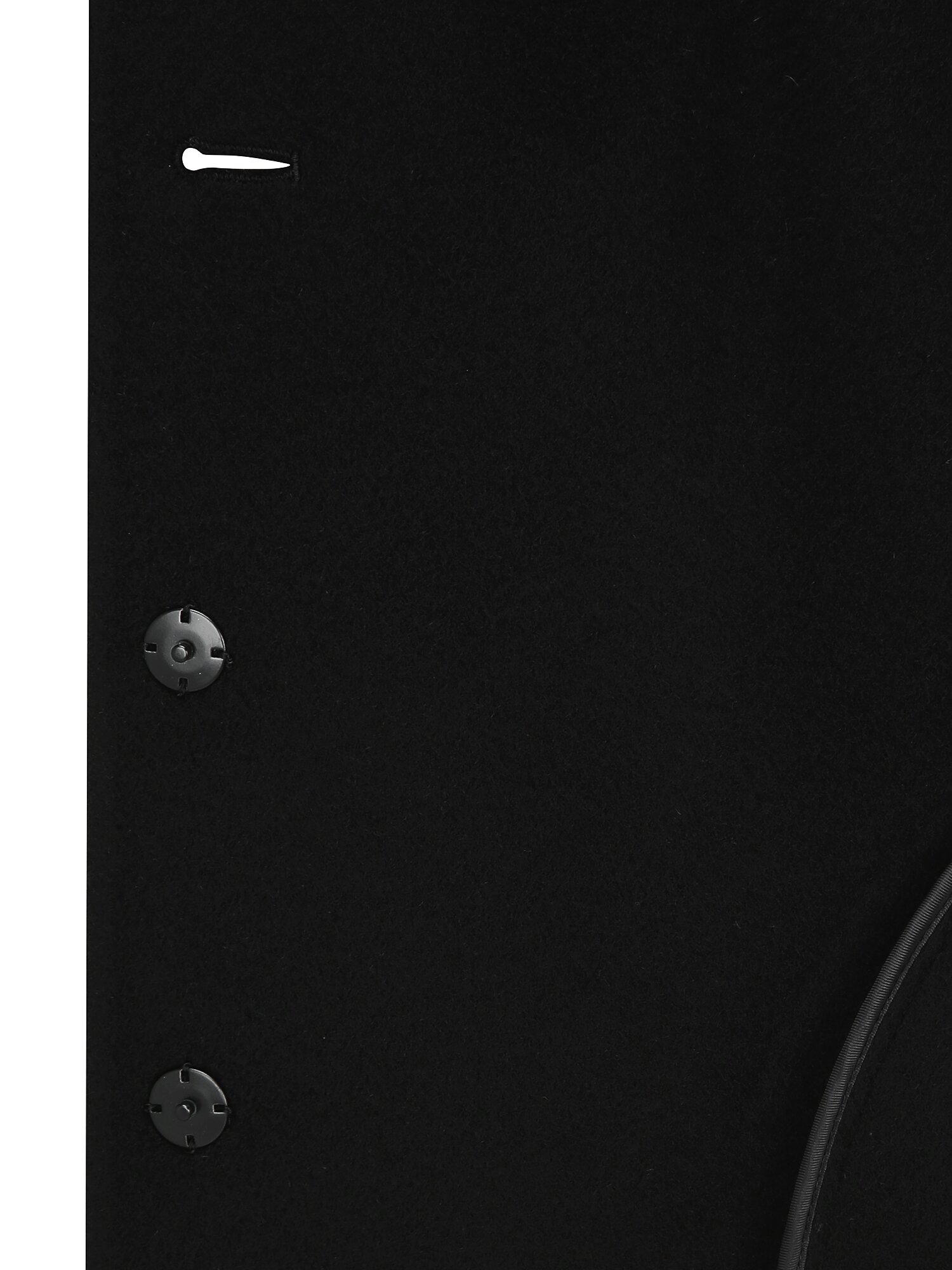 폭스퍼 칼라 울 하이넥 케이프 재킷 (BLACK)