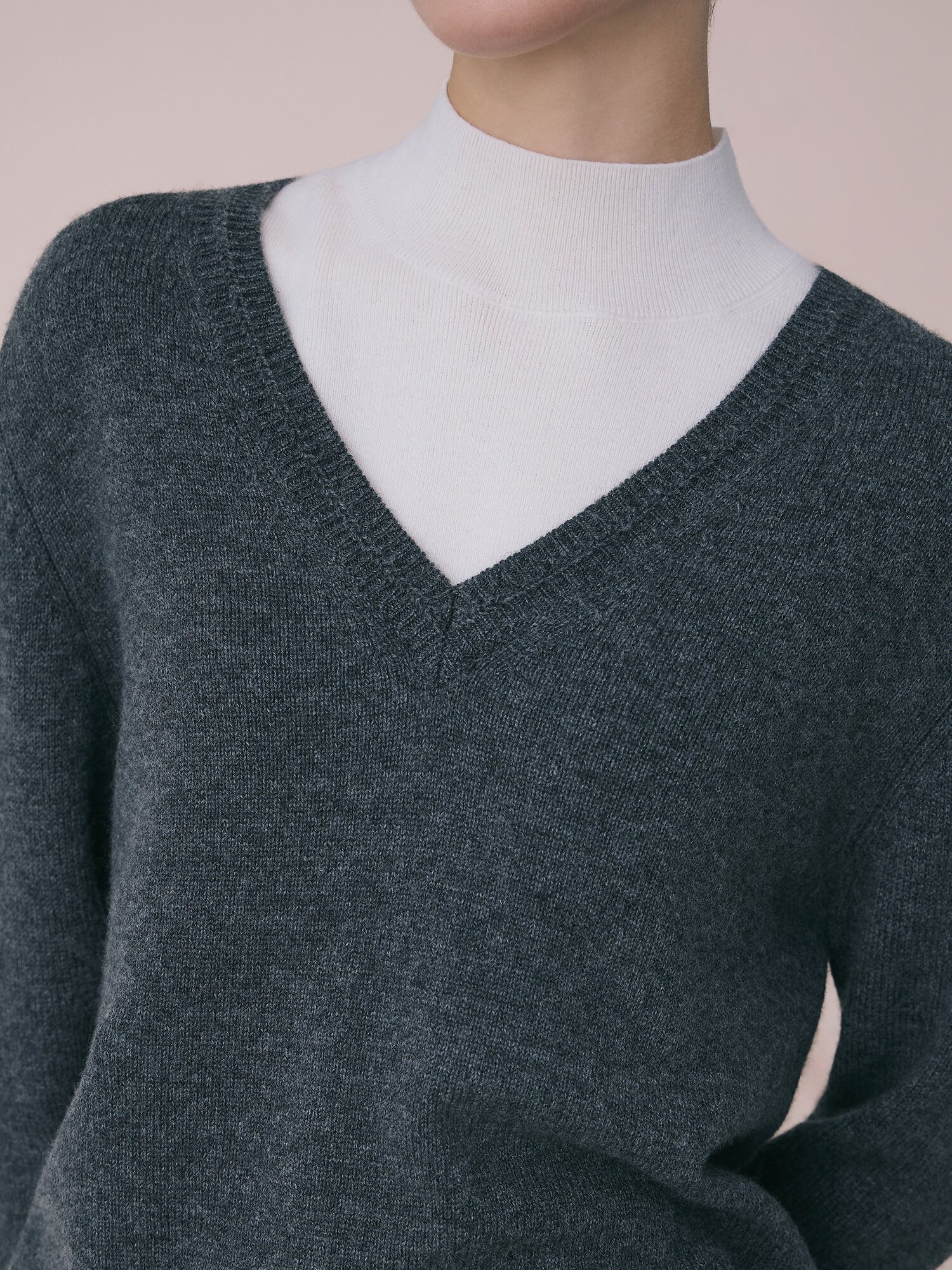 울 레이어 니트 세트 (DARK GREY)