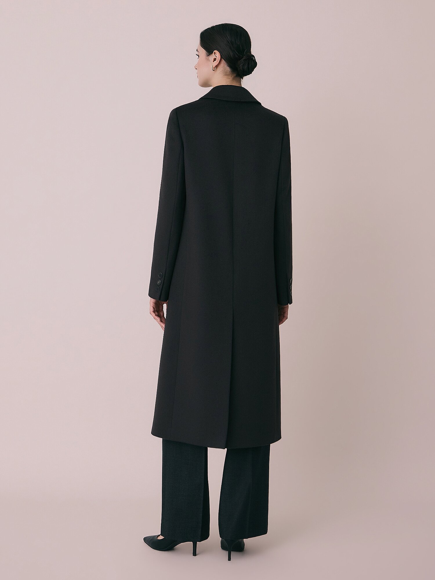 캐시미어 싱글 롱 코트 (DARK BROWN)