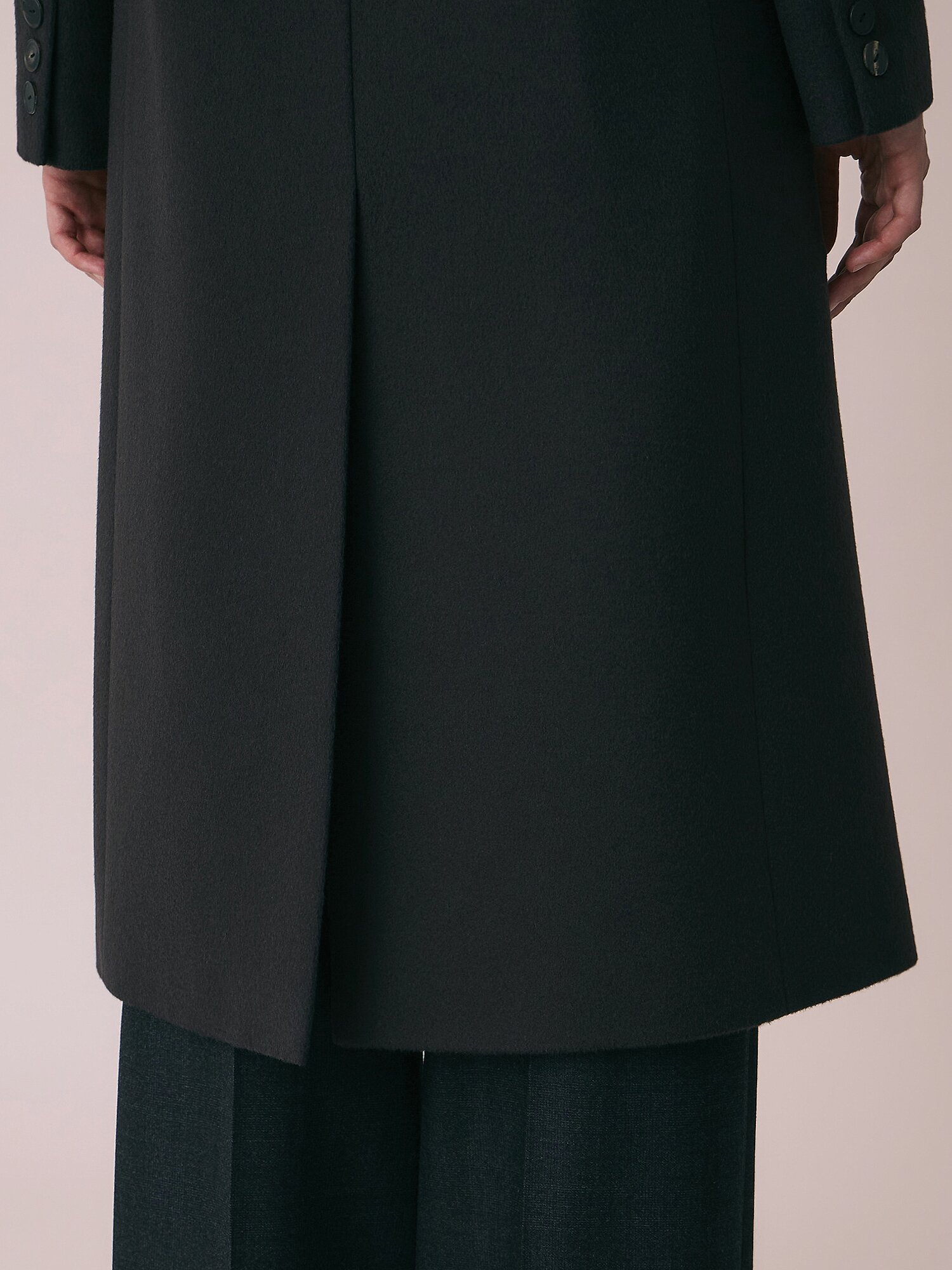 캐시미어 싱글 롱 코트 (DARK BROWN)