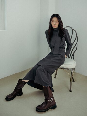 벨티드 레이어 머메이드 스커트 