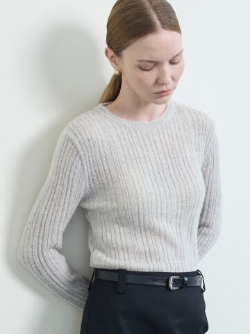 Light Rib Knit_Mist Gray
