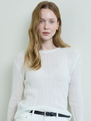 Light Rib Knit_Ivory

