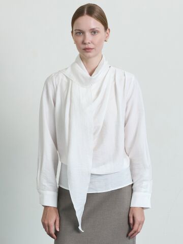 Drape Tie Blouse_Ivory






