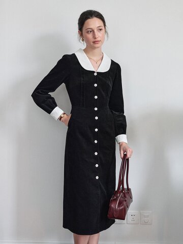 SR_Doll collar corduroy dress