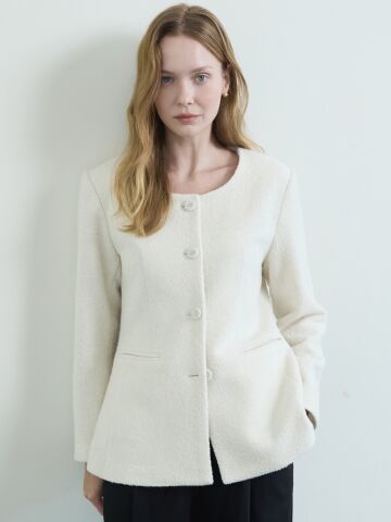 Frame Tweed Jacket_Ivory


