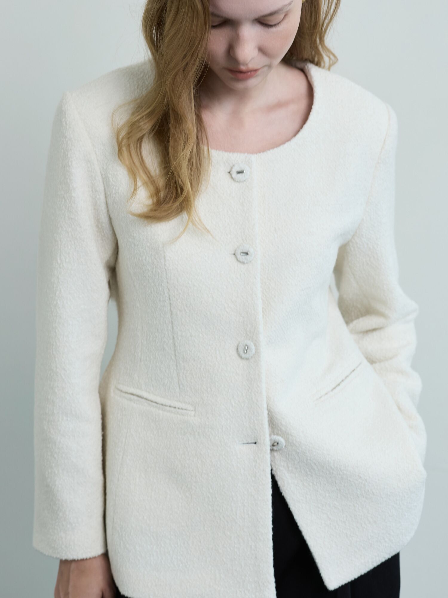 Frame Tweed Jacket_Ivory