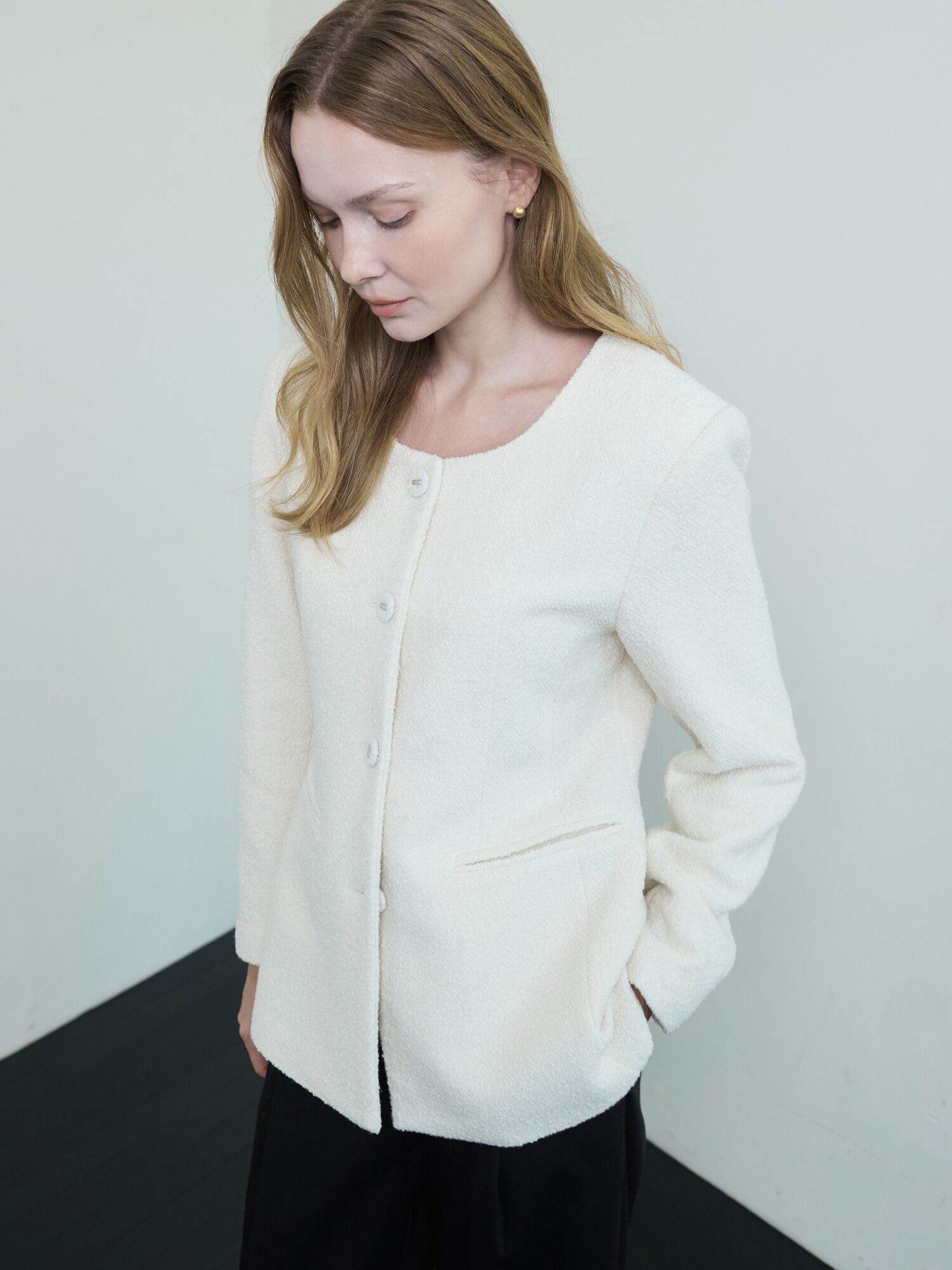 Frame Tweed Jacket_Ivory