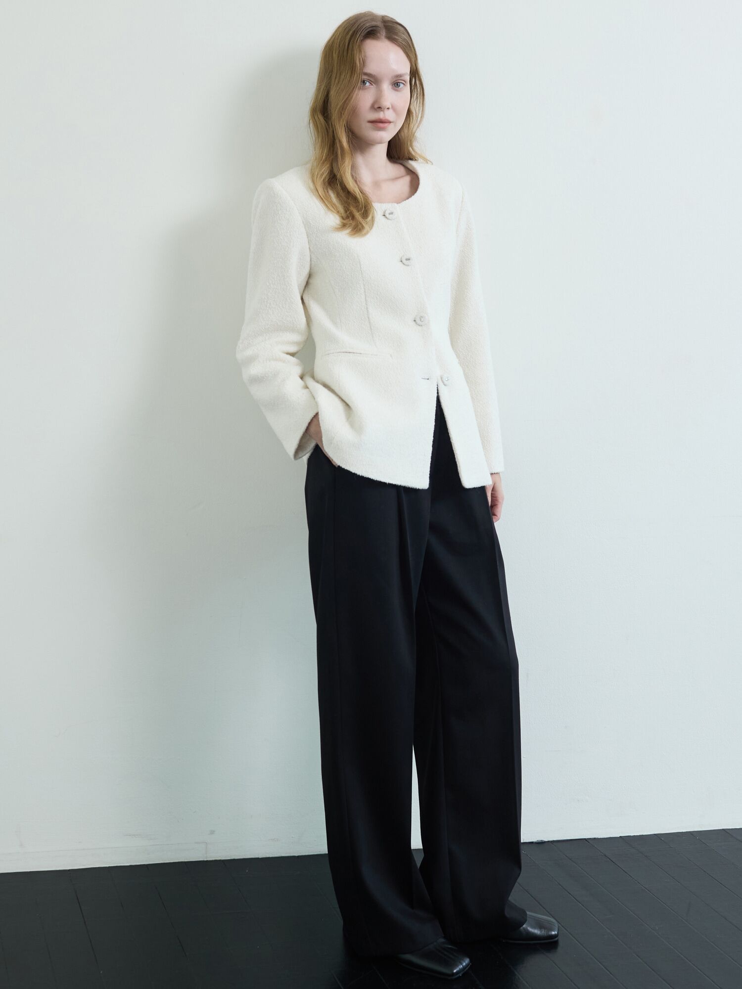 Frame Tweed Jacket_Ivory