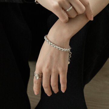 제이누이 플루이드 페블 팔찌 silver