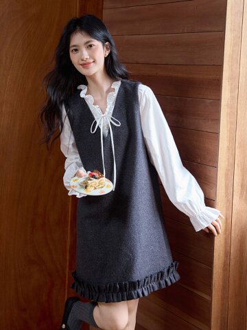 LS_Elegant v-neck tank dress