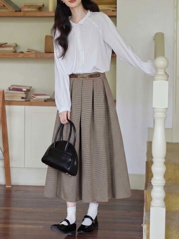 LS_Houndstooth skirt