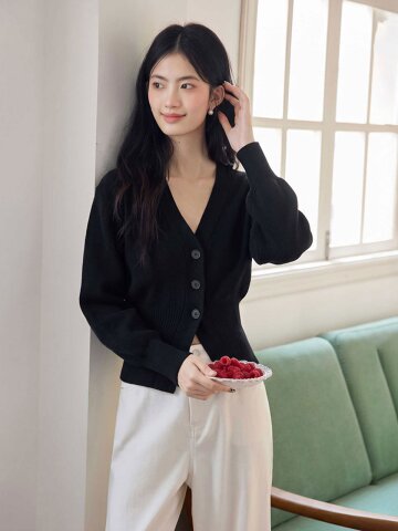 LS_Cinching knit knit cardigan