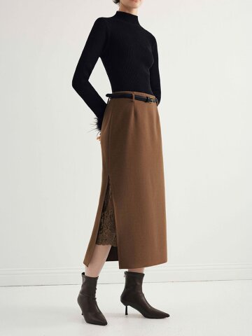 YY_Leg high-waiste long skirt