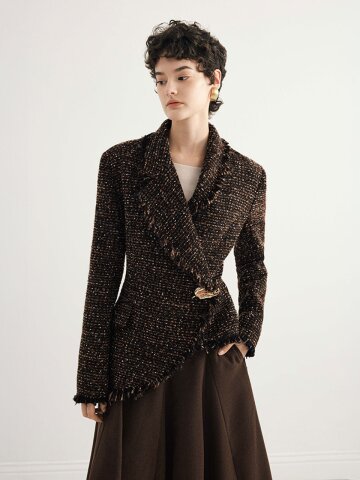 YY_Slim irregular brown jacket