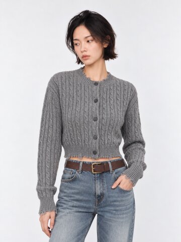 Premium Wool 100 Distressed Cardigan (2color)