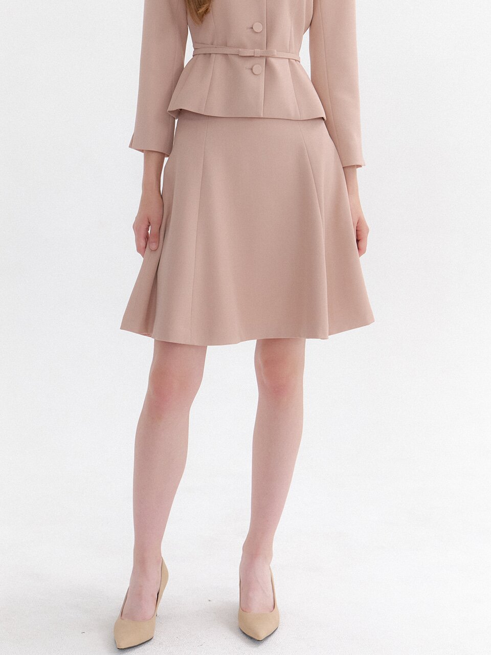 Signature Flare Midi-Skirt / Pink Beige(3color)