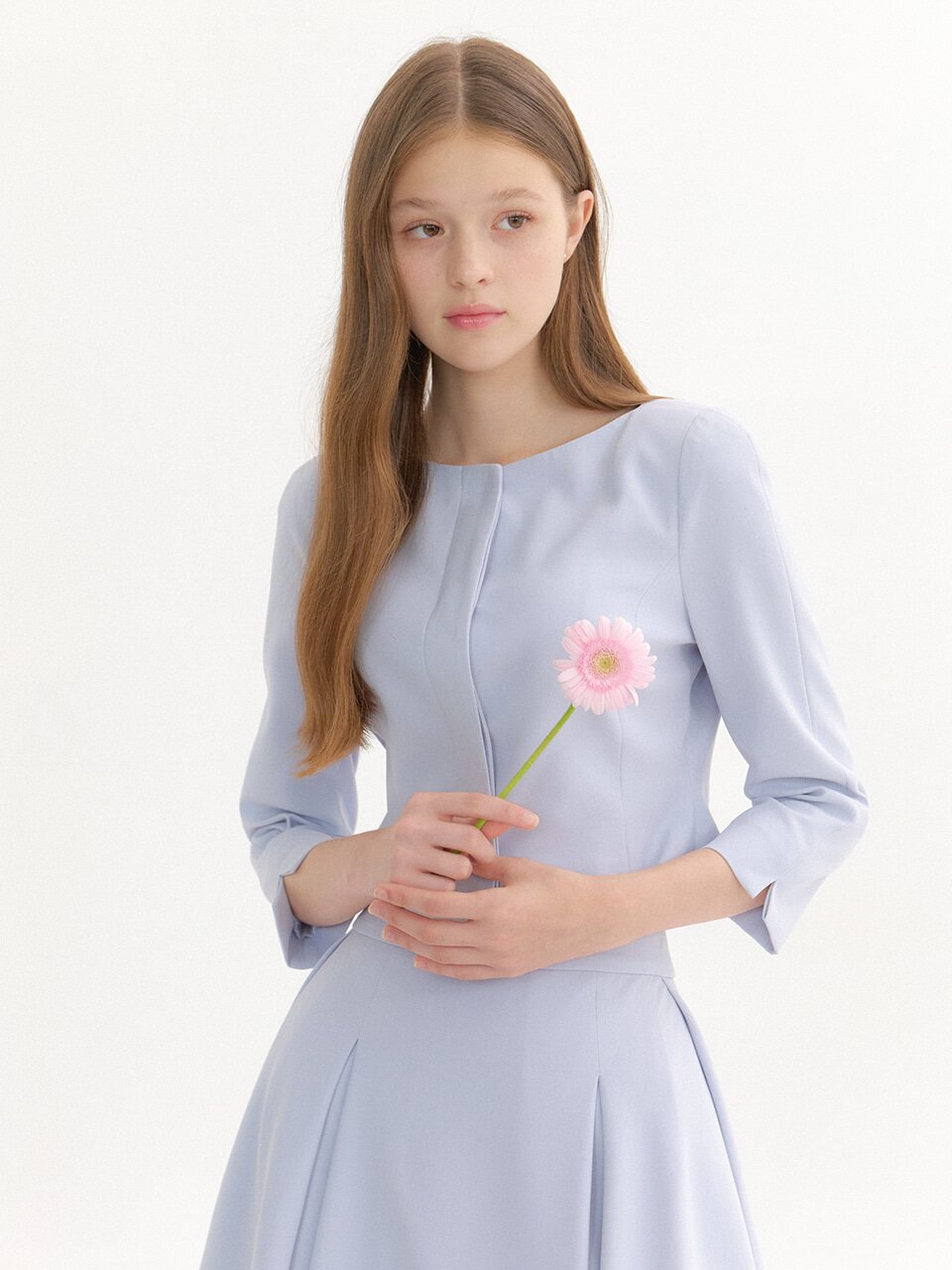 Signature Boat-Neck Cropped Top / Blue(2color)