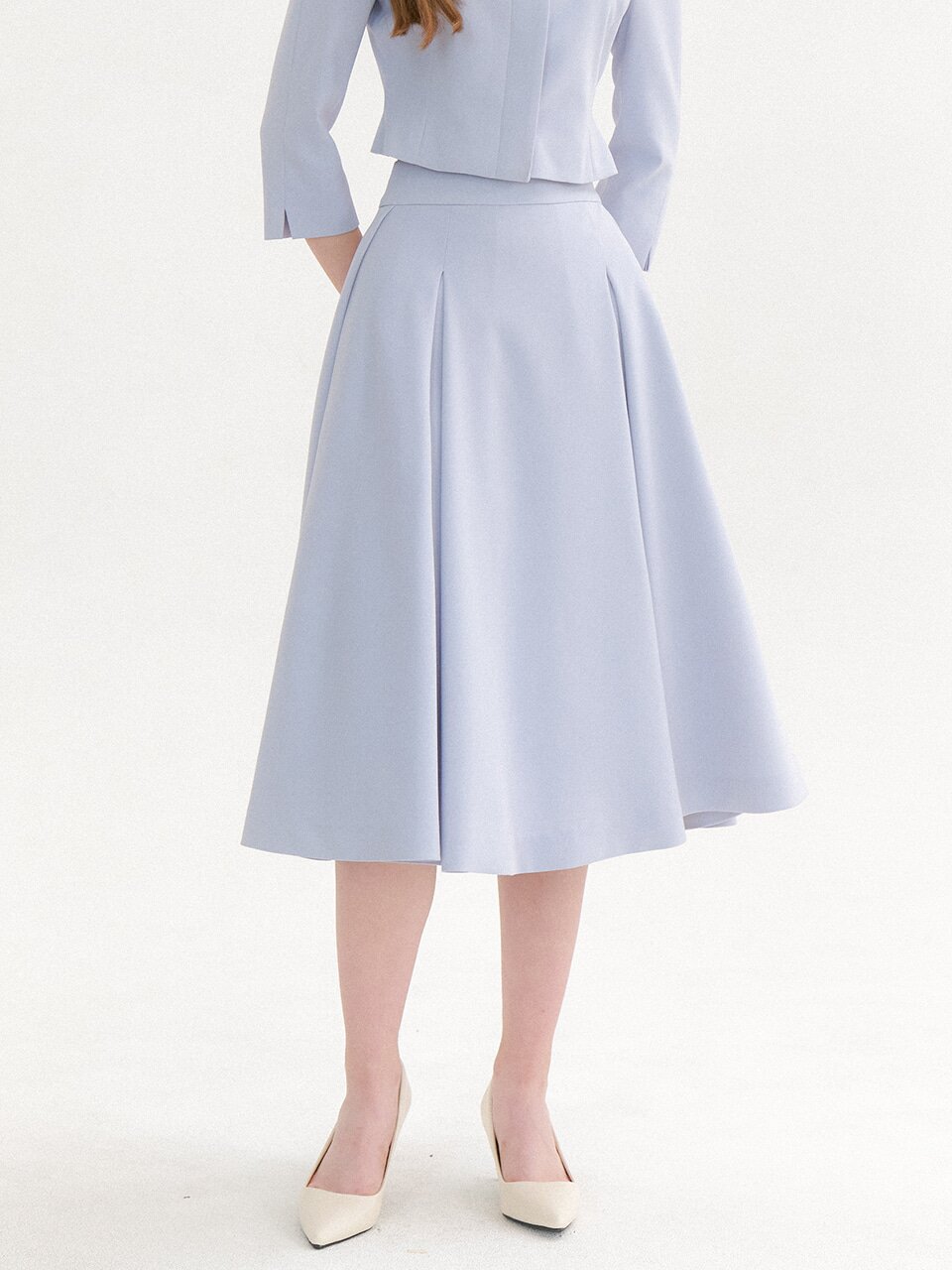 Signature Volume Tuck Flare Skirt / Blue(3color)