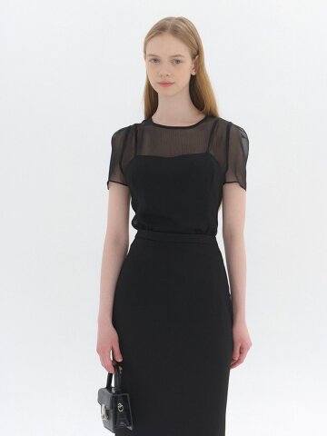 Classic Chiffon Layered Blouse / Black(2color).