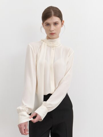 2way Tie Blouse / Ivory(3color).