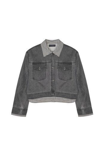CHECK TWO TONE JACKET [GRAY]