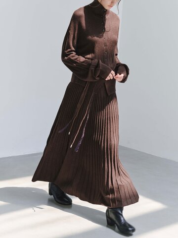 TG_Pleated wool skirt_2color