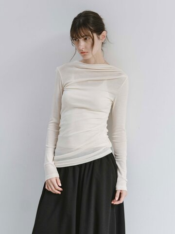 TG_Drape neck top_2color