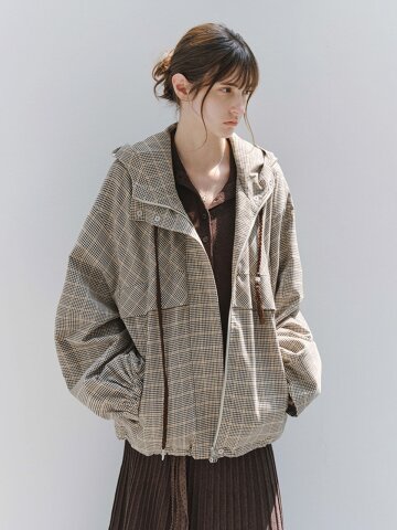 TG_Check hooded jacket
