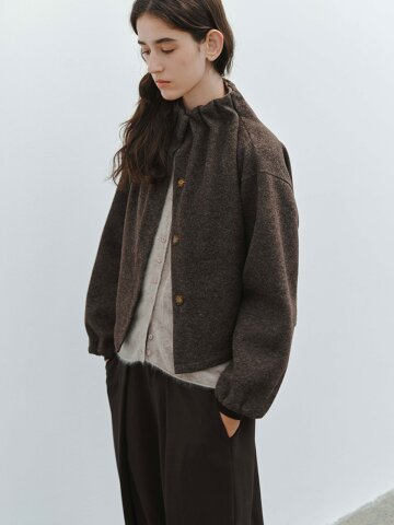 TG_Shirred neck wool jacket_2color