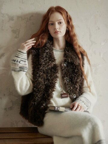 PM_Refined plush vest_2color