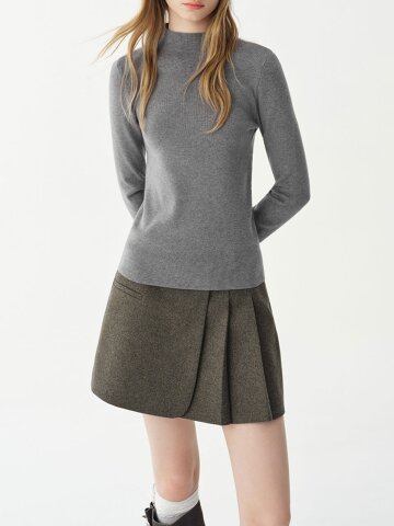 WD_Wrap pleated mini skirt