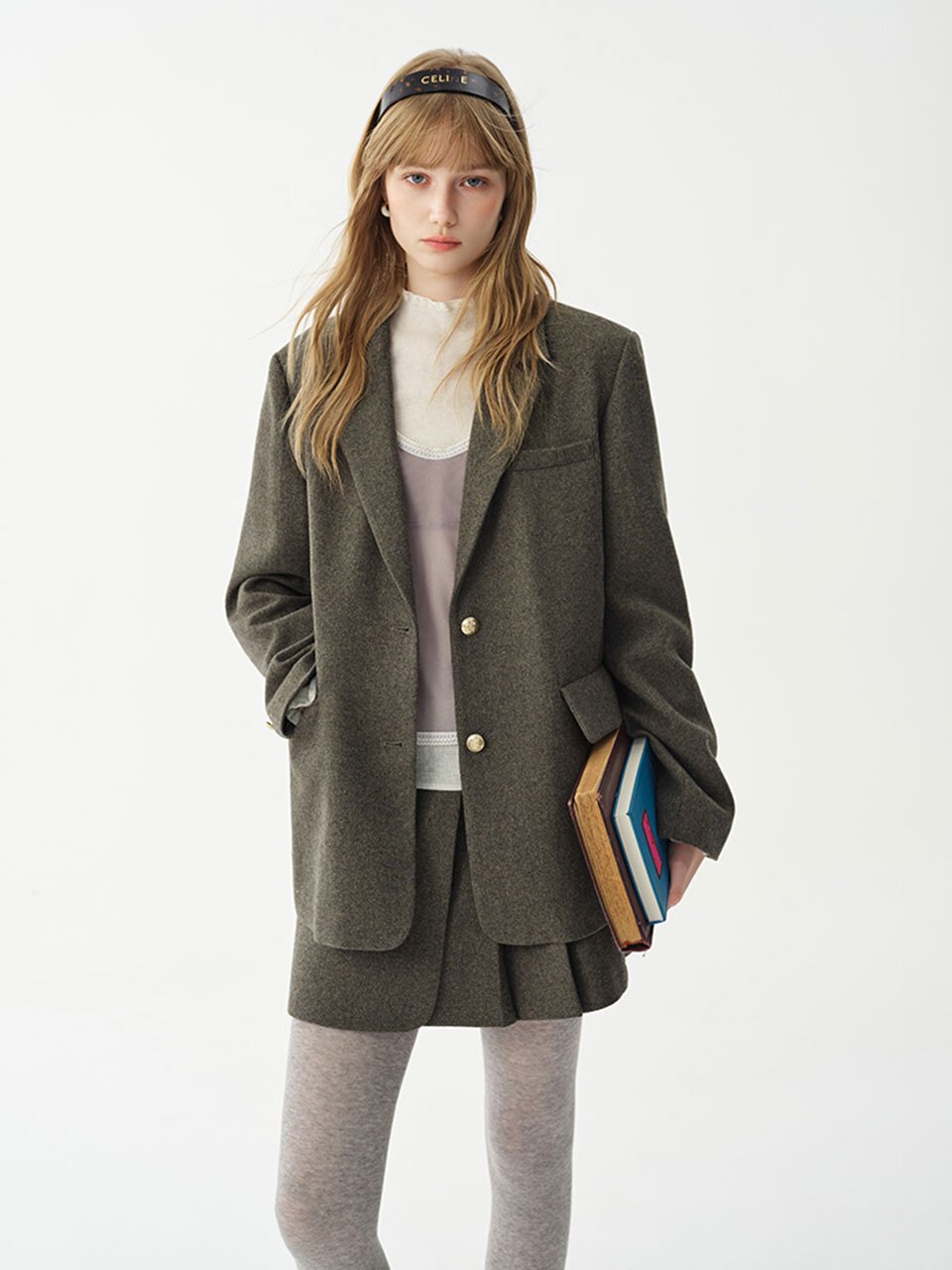 WD_Herringbone tailored blazer