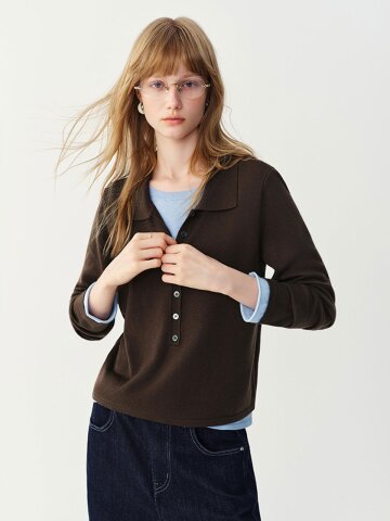 WD_Layered polo knit_2color