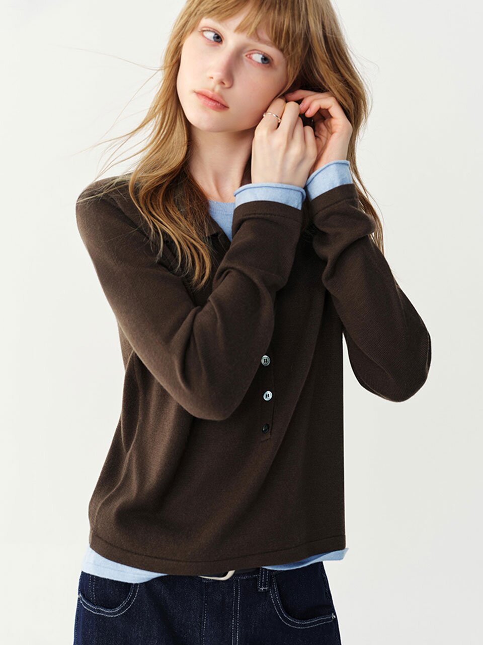 WD_Layered polo knit_2color