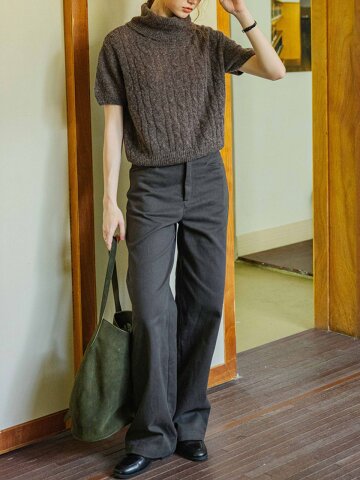 DA_Craft washed straight pants_CHARCOAL
