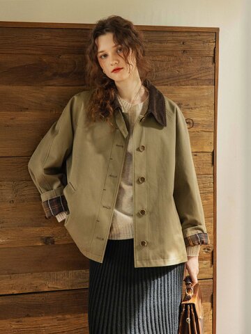 DA_Corduroy lapel trench coat