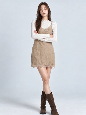 SUEDE LACE CAMISOLE TOP
