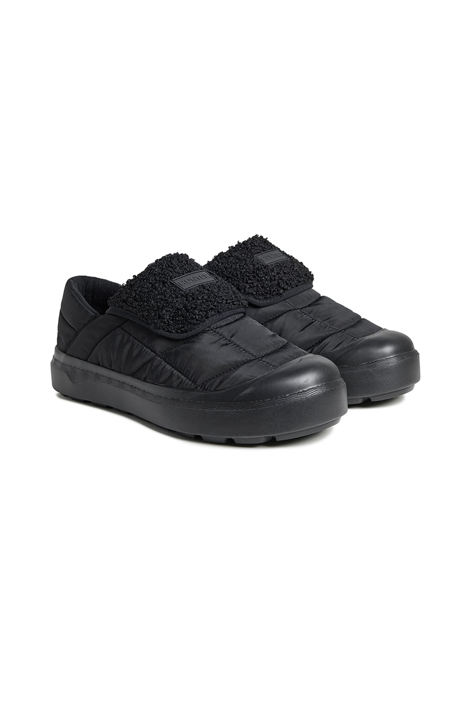 [UNISEX] 프로텍트 퀼팅 나일론 부클 슬리퍼 - 블랙 UFF7161NBRBLK