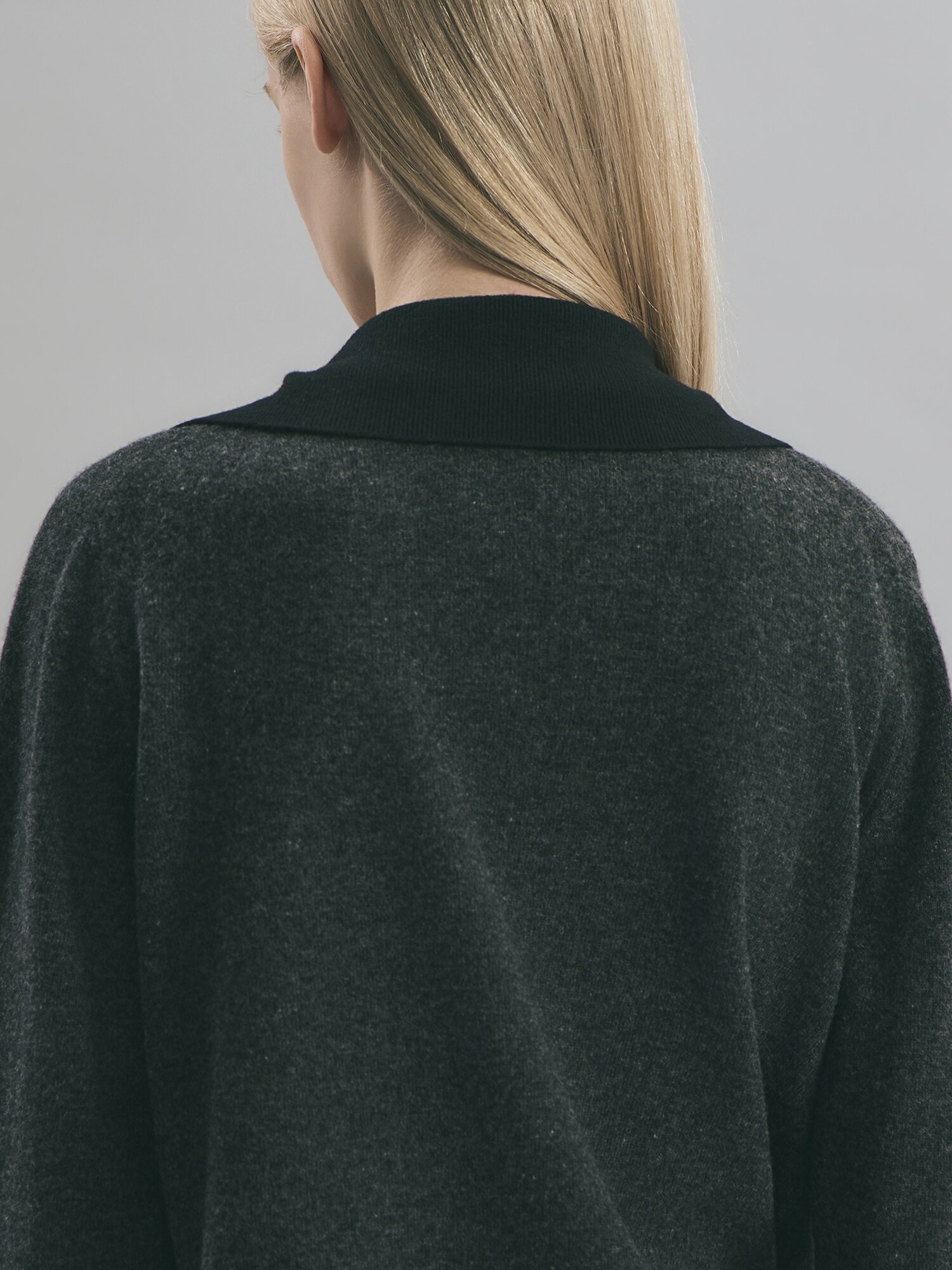 캐시미어 칼라 레이어 가디건 (DARK GREY)