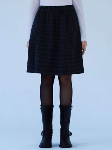 Vintage check banding skirt_2 Colors