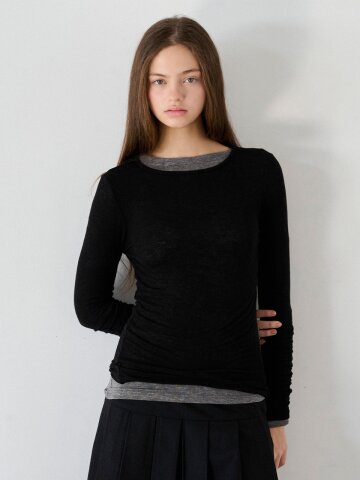 Tencel wool boat neck t-shirt_6 Colors