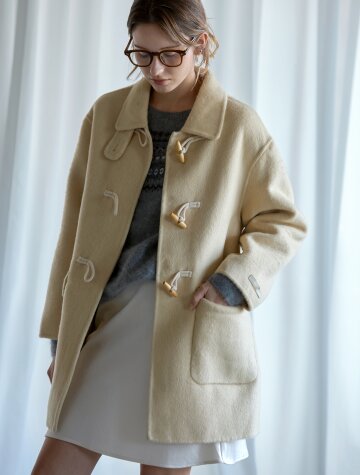 베일리 더플 핸드메이드 하프코트 BEIGE